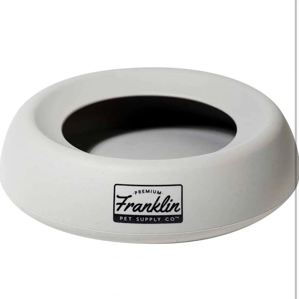 NON-SPLASH Franklin Pet Supply Gray Pet Bowl